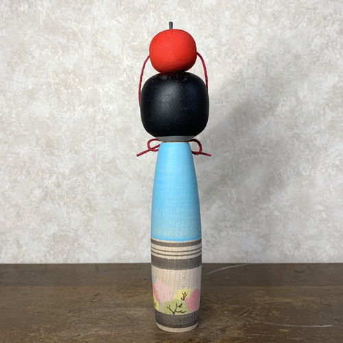 SOLD】土湯こけし《ふくしまっ子こけし 水色ちゃん》 その他置物