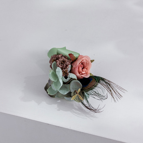 ブーケ　アーティフィシャルフラワー　ブートニア ブーケ ブートニア*結婚式/前撮り/アーティフィシャルフラワ