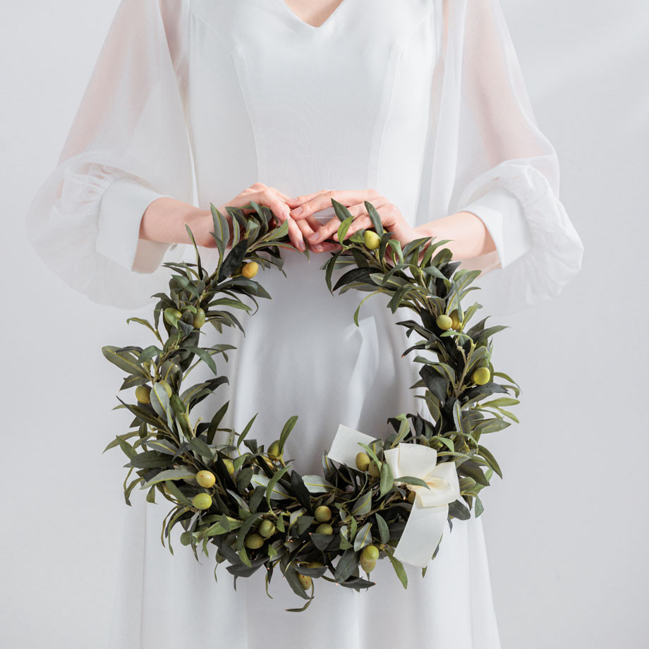 〈レンタルブーケ〉アーティフィシャルフラワーブーケ・ブートニアセット #030 olive