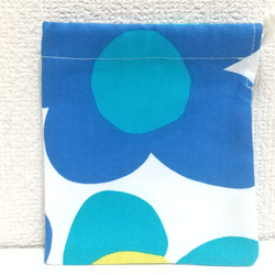 フラワー＆アップル（ブルー）1 巾着袋 2枚目の画像