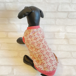ジャガードニット　ダックス服　3サイズ　タンクトップ　ロングサイズ　犬服　犬用タンク　雪の結晶 7枚目の画像