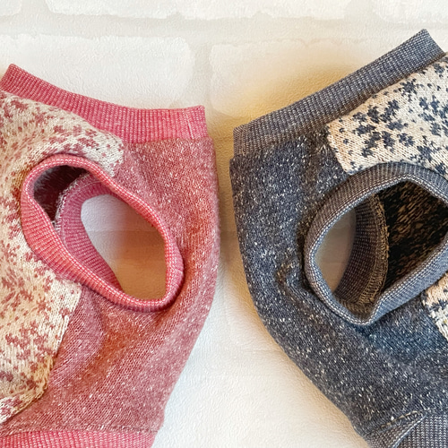 ジャガードニット ダックス服 3サイズ タンクトップ ロングサイズ 犬服