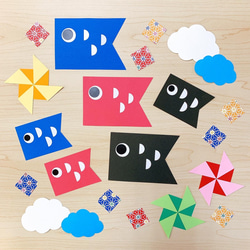 壁面飾り】こどもの日 端午の節句 こいのぼり 5月 切り絵 maru.壁面