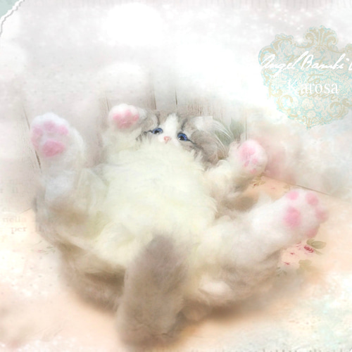 ベビー魔法幼獣 ハンドメイド アートドール 羊毛フェルト 幻獣