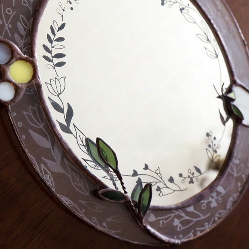 ステンドグラスのシンプル壁掛けミラー その他インテリア雑貨 Unit