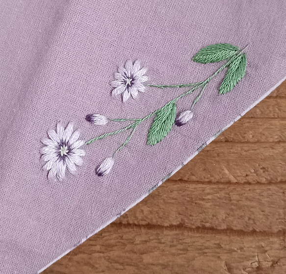 お花刺繍のお箸入れ（アッシュピンク） 3枚目の画像