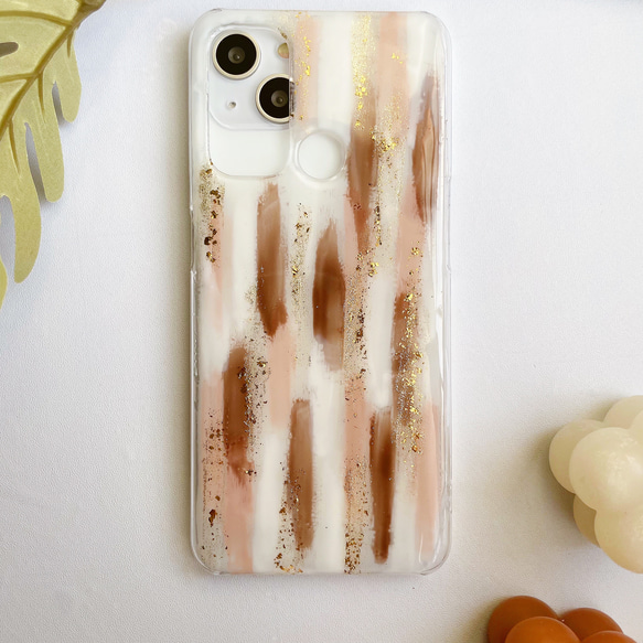 ♥︎送料無料♥︎ 全機種対応 ニュアンス ハンドメイドスマホケース  