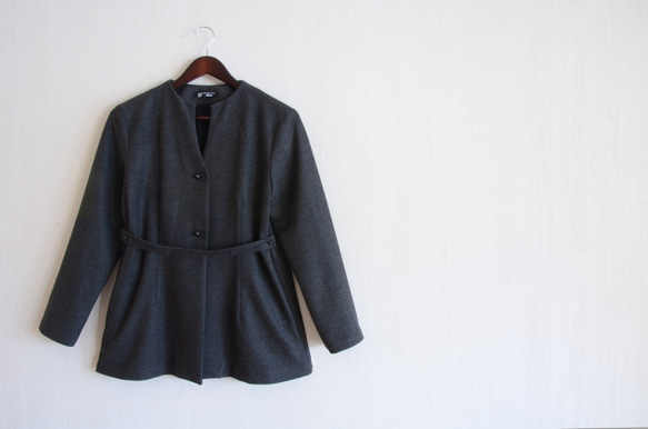 古布印半纏ボトルネックジャケット ボトルネックジャケット チャコールグレー ジャケット Maite (まいて