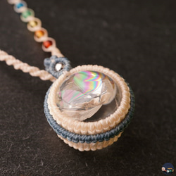 レインボー水晶（アイリスクォーツ）7チャクラ＆七色天然石ネックレス ～retro pop colorful～ 6枚目の画像