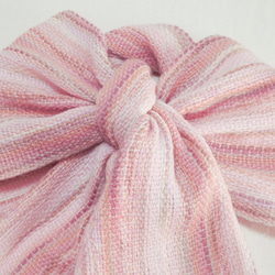 桜色の手織り春マフラー　ヨシノザクラ　長さ182cm 1枚目の画像