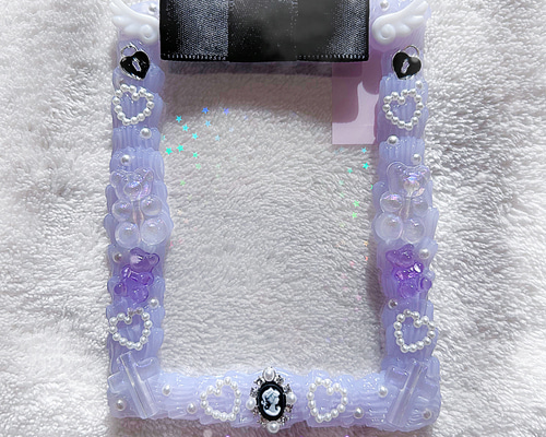 オーダーページ】デコトレカケース・ホログラムスリーブ 紫セット 硬質