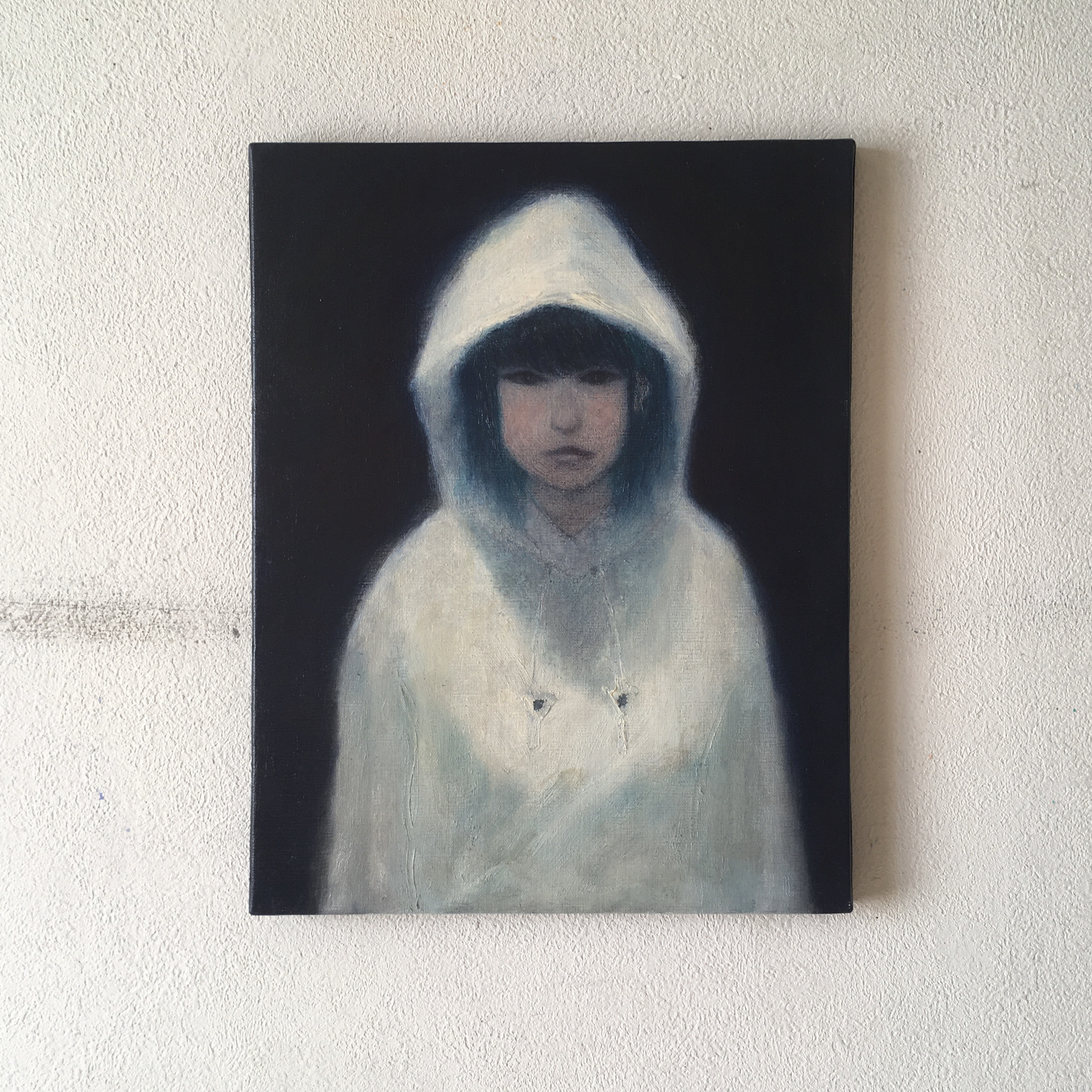 くらしを楽しむアイテム 油絵 手描き 少年 絵画