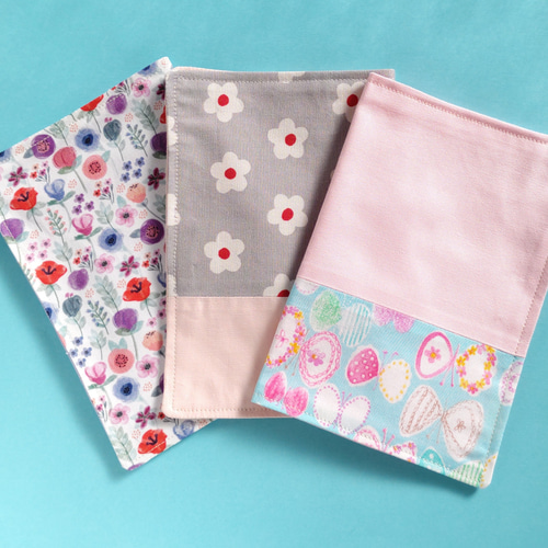 18×25 小さいランチョンマット 3枚組 お花 ピンク 給食袋 あん かけ