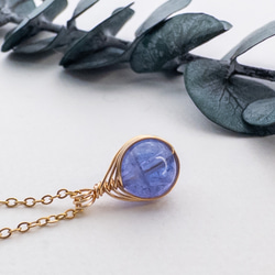 高品質 タンザナイト ペンダント ネックレス ステンレス ワイヤーラッピング p050s 3枚目の画像