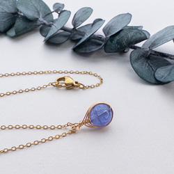 高品質 タンザナイト ペンダント ネックレス ステンレス ワイヤーラッピング p050s 5枚目の画像