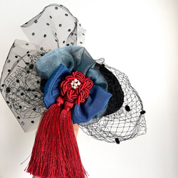 《受注生産》トーク帽　ウエディングハット　カクテルハット　ヘッドドレス　和装　成人式　卒業式　着物　ウエディング 13枚目の画像