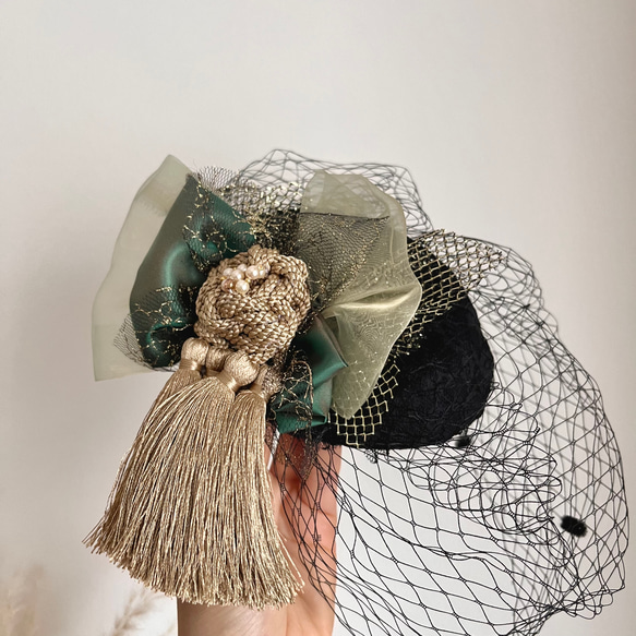 《受注生産》トーク帽　ウエディングハット　カクテルハット　ヘッドドレス 15枚目の画像