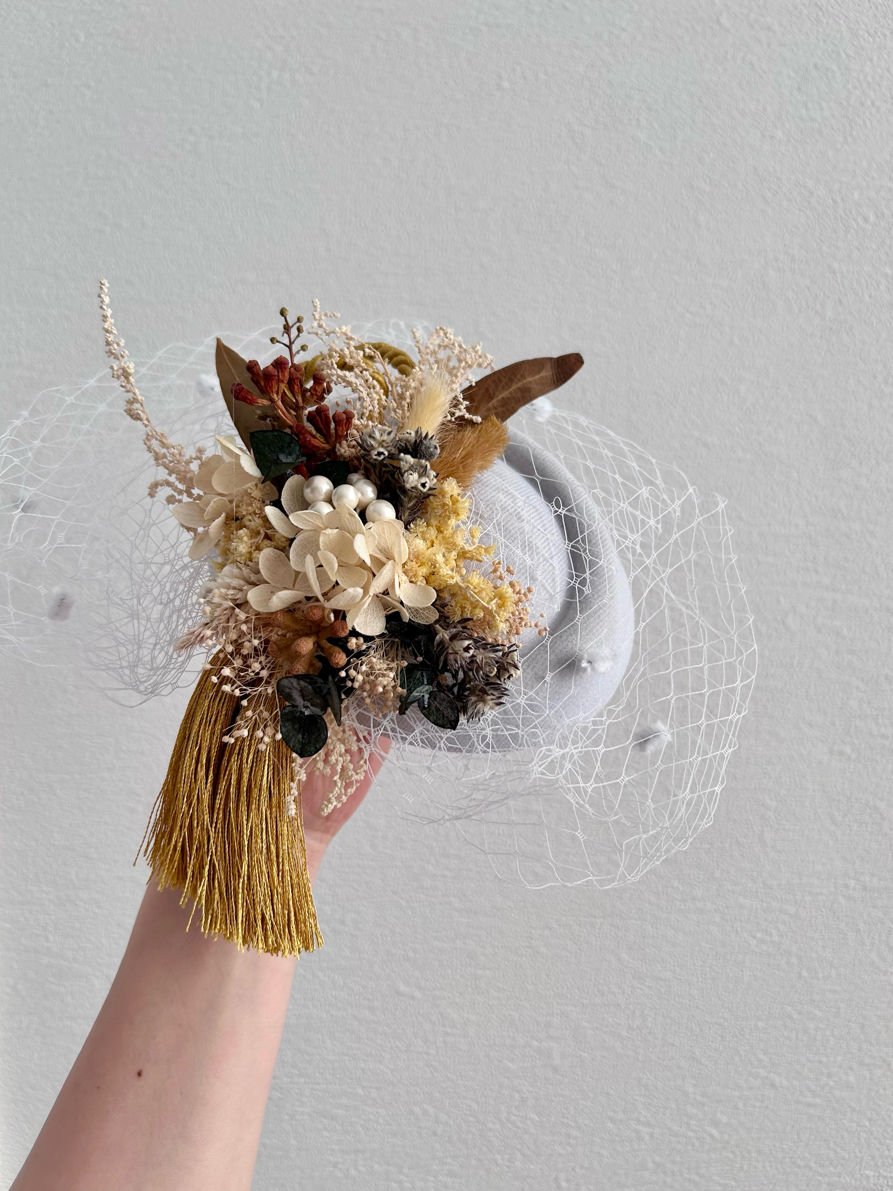 《受注生産》トーク帽　ウエディングハット　カクテルハット　ヘッドドレス　和装　成人式　卒業式　着物　ウエディング