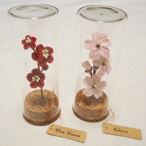 梅の花‎❀ガラスボトルのお花インテリア その他置物 irohana 通販 