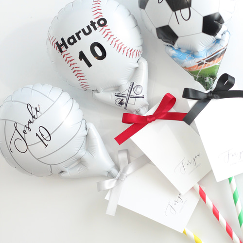 背番号ネーム入りボールスティックバルーン 名入れ バルーン 卒団 卒部