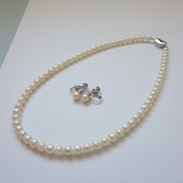 あこや真珠　ネックレス ・イヤリングorピアスセット（パールネックレス）6ｍｍ 4枚目の画像