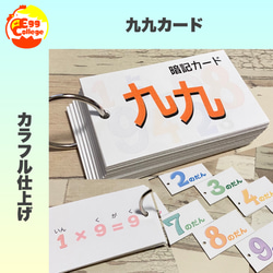 復刻販売　オールカラー　九九カード　かけ算　計算カード 1枚目の画像