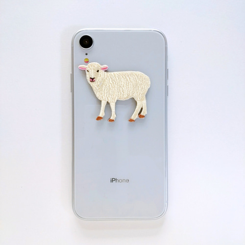 もふもふ ひつじ 2WAYS！刺繍のアイロンワッペン＆ステッカー