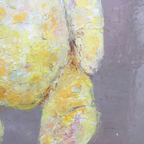 フランスのアンティークのクマ 額付き水彩画 アクリル画 クマの絵