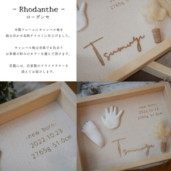 "生後７ヶ月〜2歳まで" 立体手形足形アート"Rhodanthe"  命名書　ハーフバースデー　手形足形アート 2枚目の画像