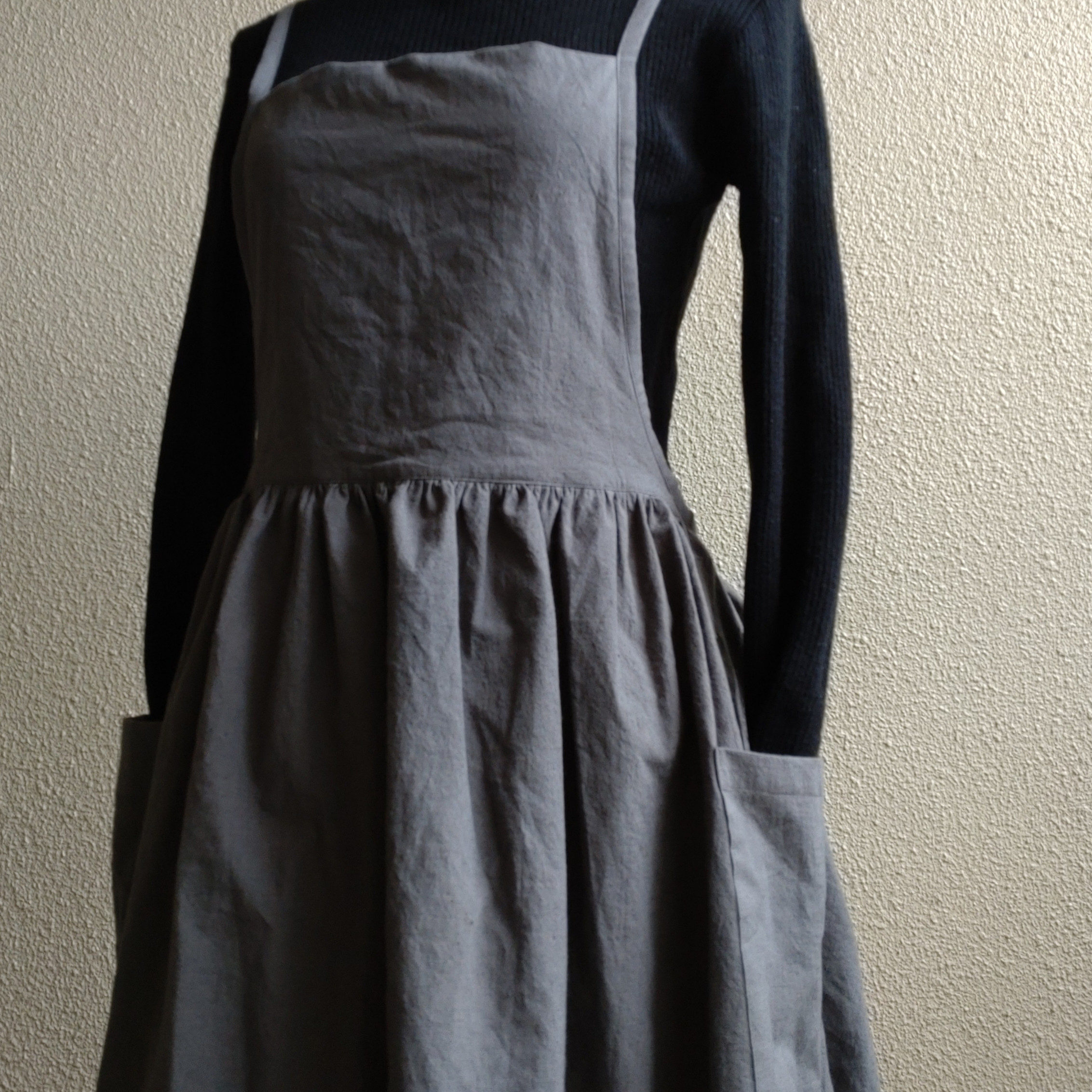 コットンリネン☆3wayギャザーエプロン