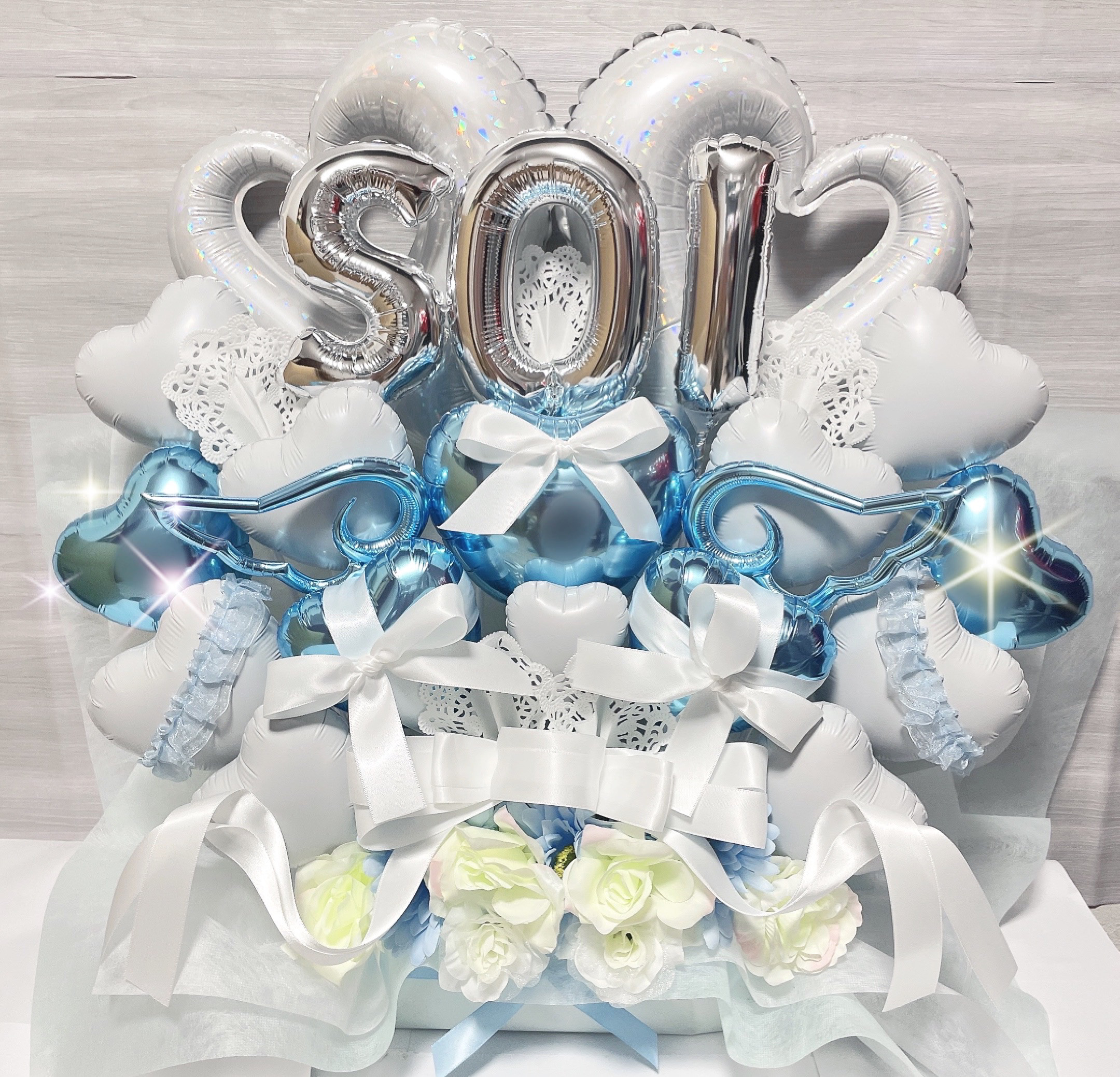 バルーンギフト 推し バルーンアレンジ 誕生日 生誕祭 リボン 輝かしき 