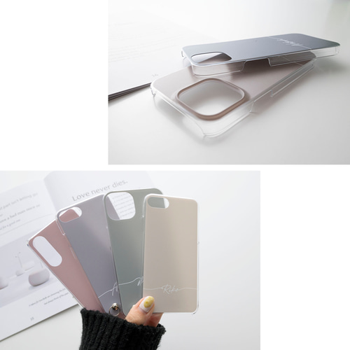 新作スマホケース☆3色展開・ミラーハートに名前が入るケース アイフォンケース iPhone 3D ハート ミラー 鏡 ぷっくり 可愛い