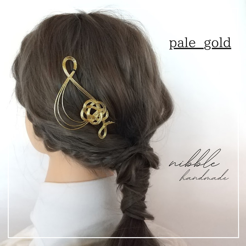 再販 水引 髪飾り 音符 シルバー ゴールド シャンパン 浴衣 お祭り