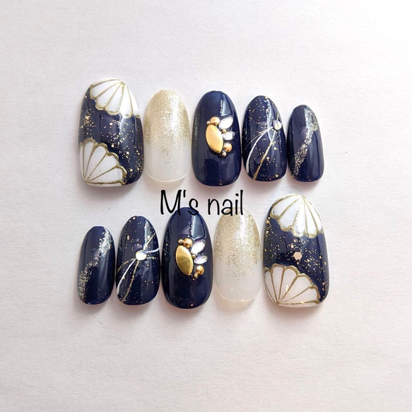 ネイルチップ 成人式 和柄 振袖 花 オーダーネイル ネイルチップオーダー