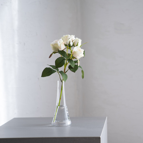水換え不要）クリームホワイトローズの花瓶挿し 【フラワーインテリア