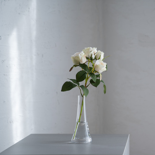 水換え不要）クリームホワイトローズの花瓶挿し 【フラワーインテリア