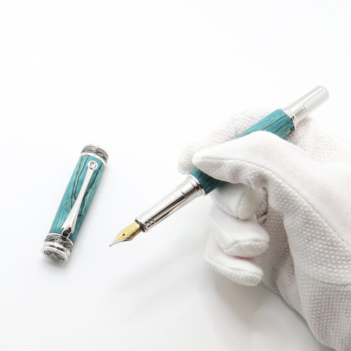 手作り 木製 高級 万年筆 回転式 キャップ 太字 カートリッジ