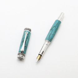 手作り万年筆 ゼブラウッド 中字 手作り 木製 高級 万年筆 回転式キャップ 中字 カートリッジ