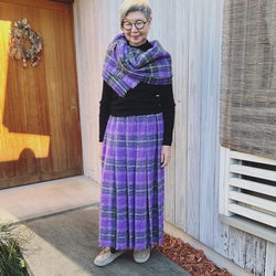 MHL, コットンウール チェックロングスカート MHL, コットンウール チェックロングスカート 【公式通販】