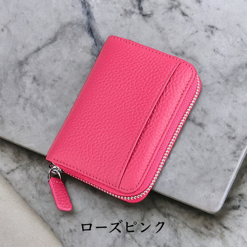 全14色》 本革 ミニ財布 イタリアンレザー 二つ折り財布