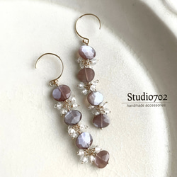 コーネルピンとバイカラートルマリンピアス・14kgf ピアス（フック  