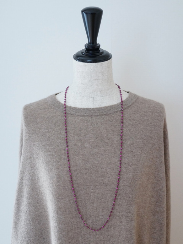 long necklace silk ルビー 1枚目の画像