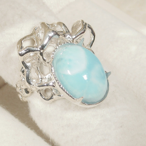 6.85ct ラリマーとSV925の指輪（リングサイズ:9号、サイズ変更無料 