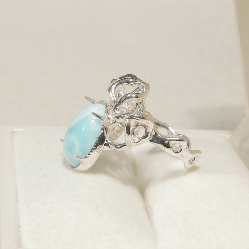 6.85ct ラリマーとSV925の指輪（リングサイズ:9号、サイズ変更無料 