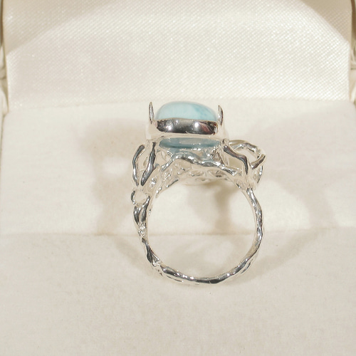 6.85ct ラリマーとSV925の指輪（リングサイズ:9号、サイズ変更無料 