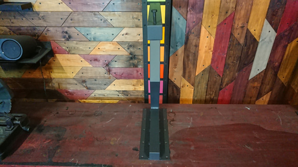 マットグレーでアイアンな極太鉄脚♪ 50×400×650mm ∑型 2脚ver. ダイニングテーブル塗装色変更可 6枚目の画像