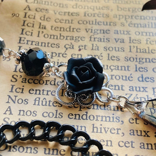 再再再再販 Gothic Wednesday ゴシック 黒蛇 黒薔薇 ブラックガラス