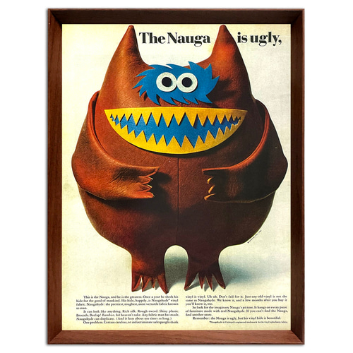ナウガモンスター 1960年代 アメリカ ヴィンテージ 雑誌 広告 額 ナウガモンスター 1960年代 アメリカ ヴィンテージ 雑誌 広告 額