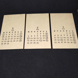 【2024】1枚ずつ手刷りの活版印刷カレンダー（名刺サイズ） 4枚目の画像