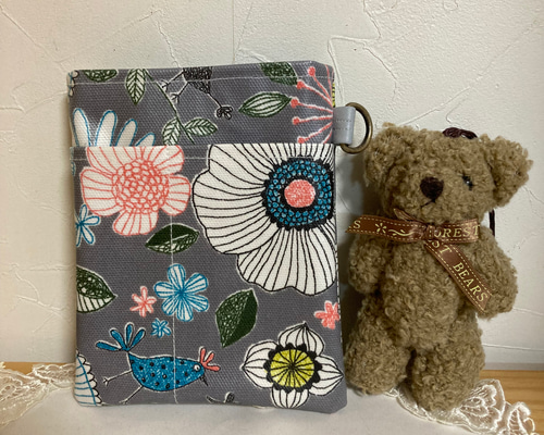 北欧柄（グレー）ナースポケットペンケース オーガナイザー